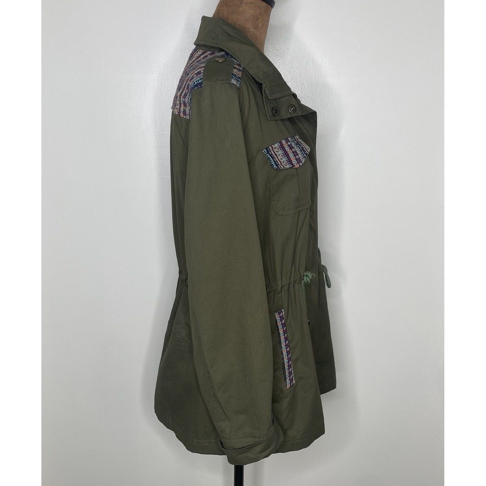 Crescent Anorak Jacket Military Cargo Jacket Olive Size L Embroidered Cotton NWT - Picture 4 of 13